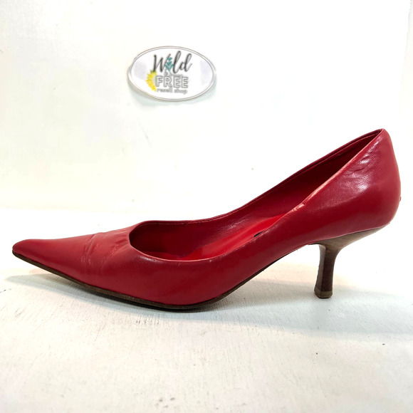 Steven By Steve Madden Shoes - Steven By Steve Madden  Red Leather Low Heels. Pump - Women size 8.5